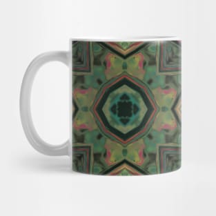 Mosaic Kaleidoscope Flower Teal and Red Mug